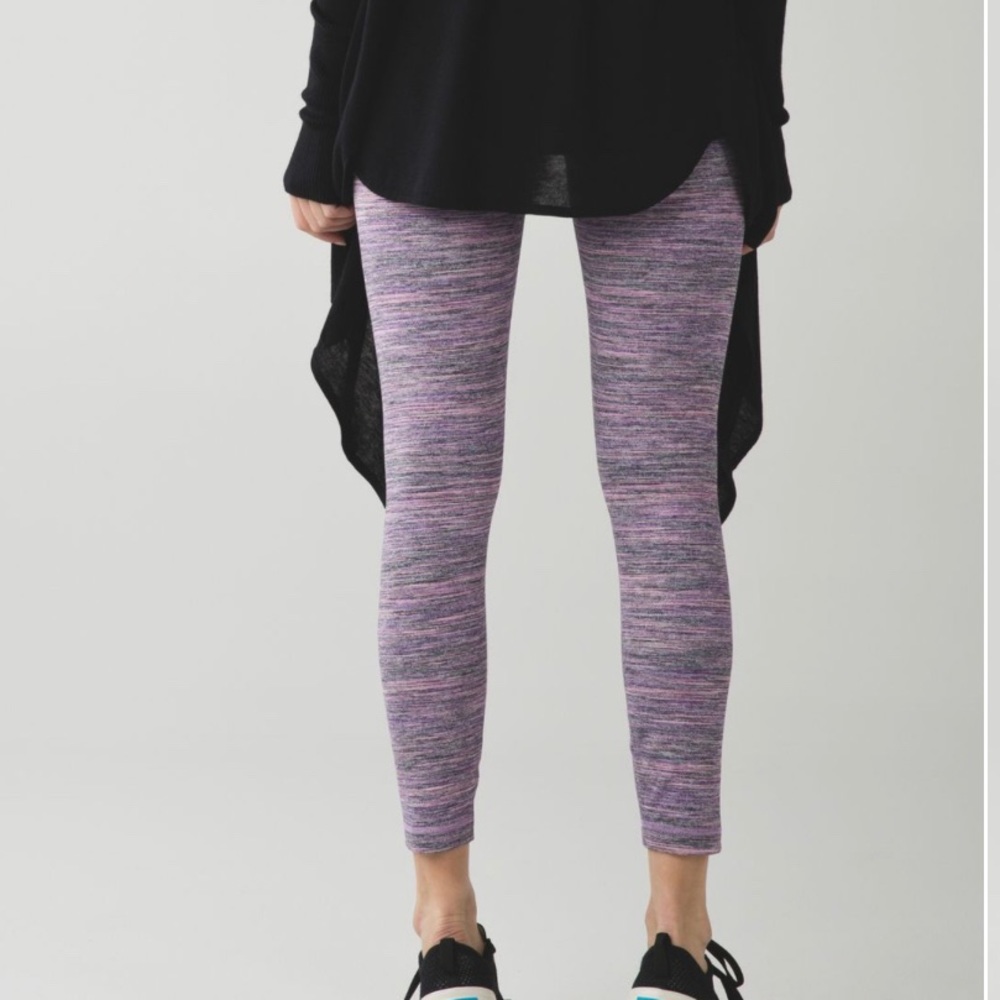 LULULEMON High Times Pant Space Dye Camo Tender Violet Black Grape 7/8 Length - Picture 2 of 12